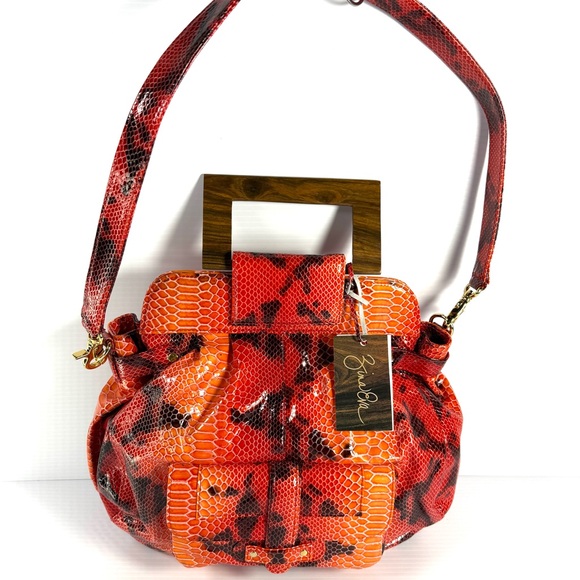Zina Eva Fiery Red and Orange Shoulder Bag